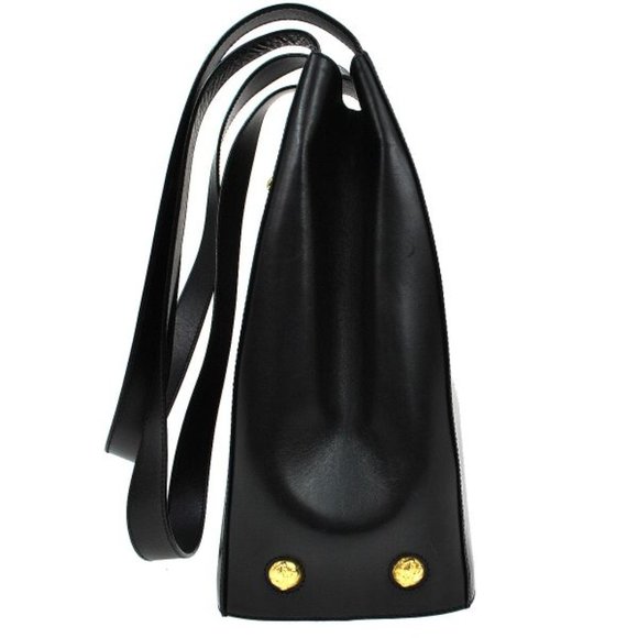 Salvatore Ferragamo DQ-21 5212 Gancini Black Bucket Leather Shoulder Bag dustbag - Picture 6 of 10